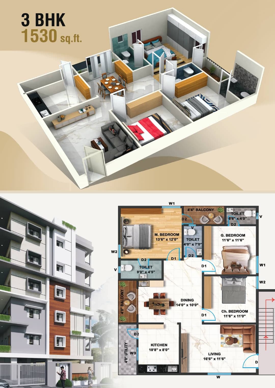 2BHK Floor Plan